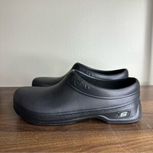 Skechers Oswald Clara Black Slip Resistant Clogs Sz 8